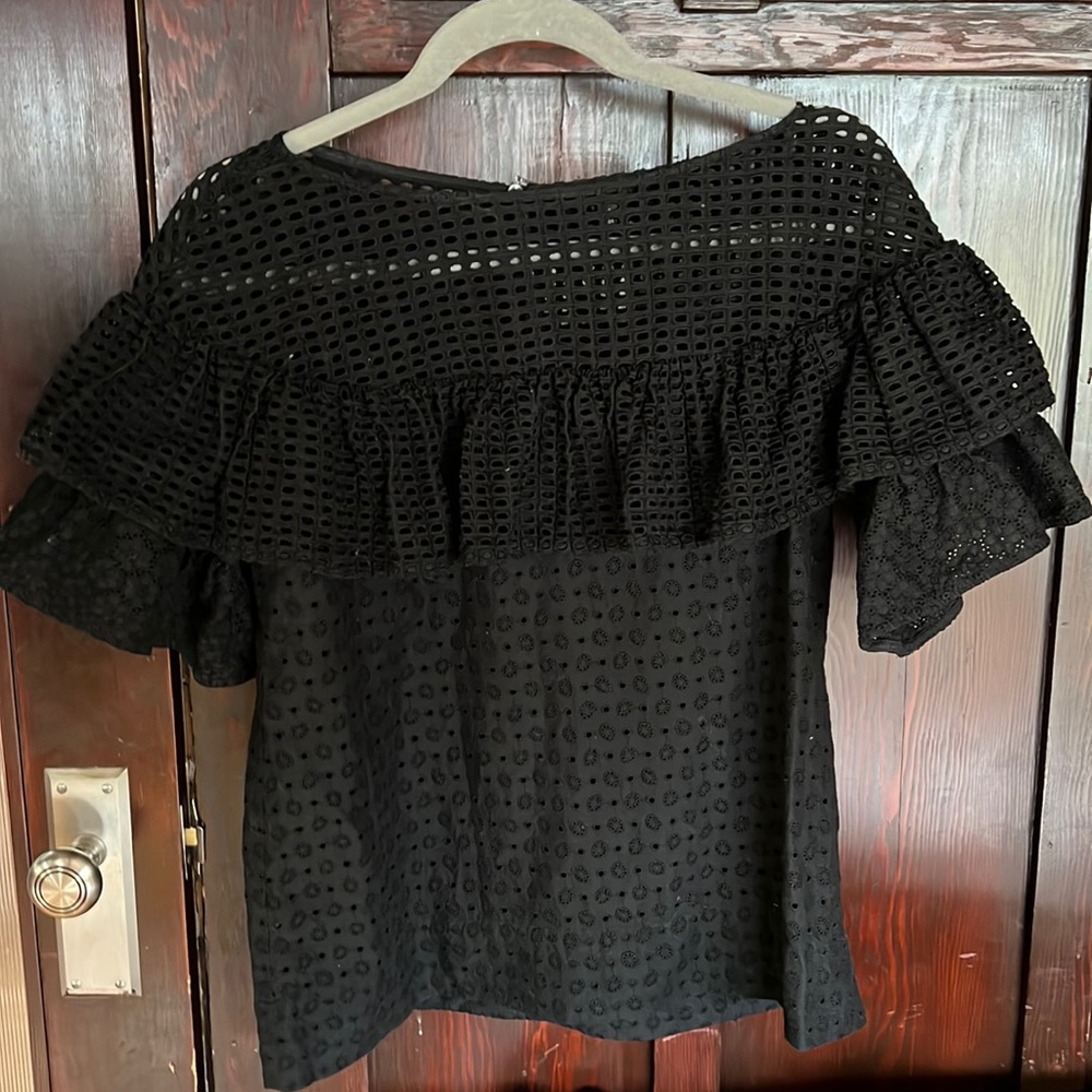 J Crew Eyelet Lace Cotton Top 8